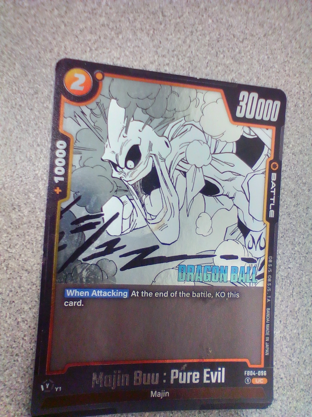 Dragon Ball Z Majin Buu - Pure Evil Collectible Card (Black/Gray)
